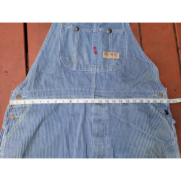Vintage BIG MAC jc penneys Square Bak Overalls Hickory Stripe 44X 30 made in usa - Picture 7 of 13